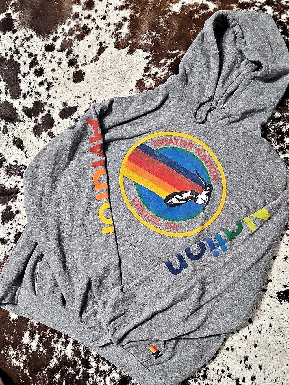 Aviator Nation Venice Surfer Pullover Hoodie Gray
